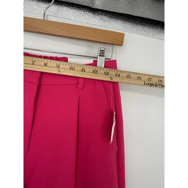 Old Navy Extra High-Rise Pleated Wide-Leg Trousers Pink Career Pants S - Image 7