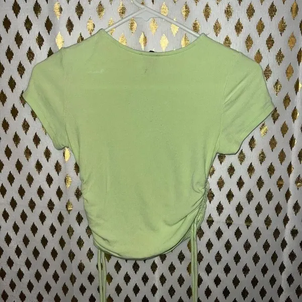 Princess Polly Naeve Tee Green Lime Green Ribbed Short Sleeve Baby Tee Crop Top - Image 5