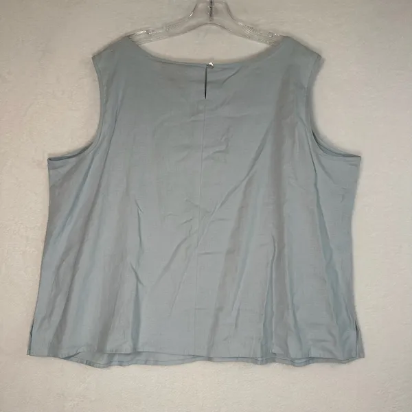 CB Studios by Casey B Light Blue Sleeveless Linen Shell Top Size XL - Image 2