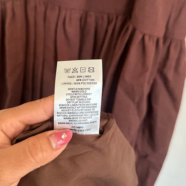 NWOT Peppermayo Giovanna Linen Maxi Dress - Chocolate Drizzle Size S - Image 6
