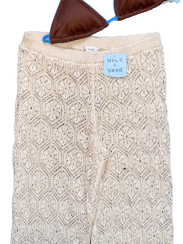 NWT Shade & Shore Crochet Cover Up Pants Set Boho Beach Vacation Medium - Image 11