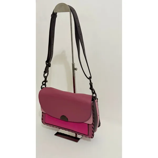 COACH Dreamer True Pink Colorblock Whipstitch Leather Shoulder Bag 76034 - Image 2