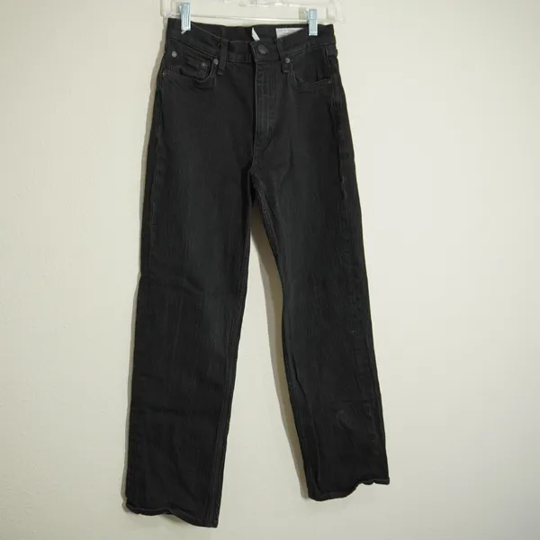 Rag & Bone Size 26 Maya High Rise Straight Leg Black Denim Jeans Fall Casual - Image 2