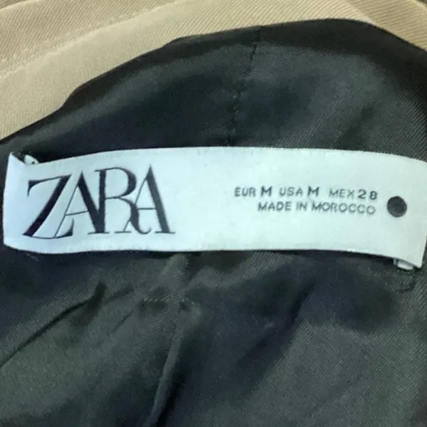 Zara Brown Tan One Button Notch Collar Long Sleeve Blazer Coat Jacket Size M - Image 4