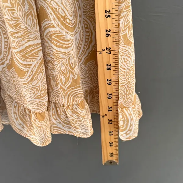 Sienna‎ Sky Womens Paisley Smocked Mini Dress Western Boho Square Neck L - Image 8