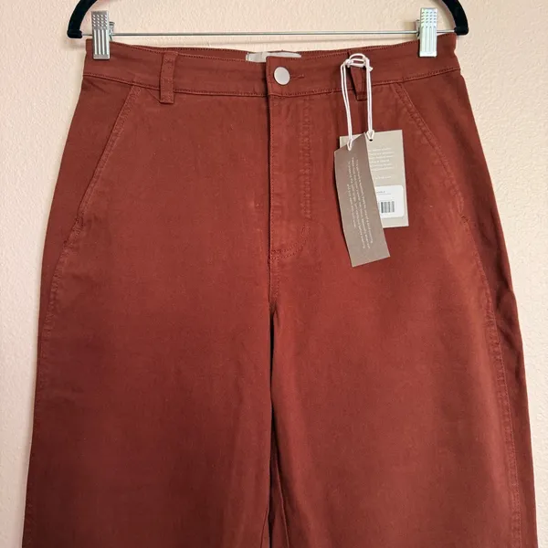 Everlane The Utility Barrel Pant Rosewood Brown Organic Cotton Size 6 NWT - Image 4