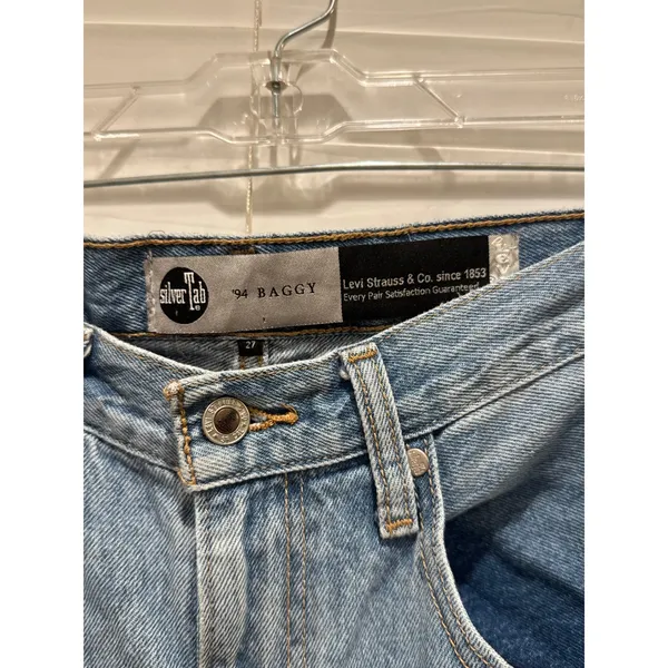 Levi's SilverTab 94 Baggy Jeans Womens 27 Light Wash Distressed Ripped Denim 90s - Image 7