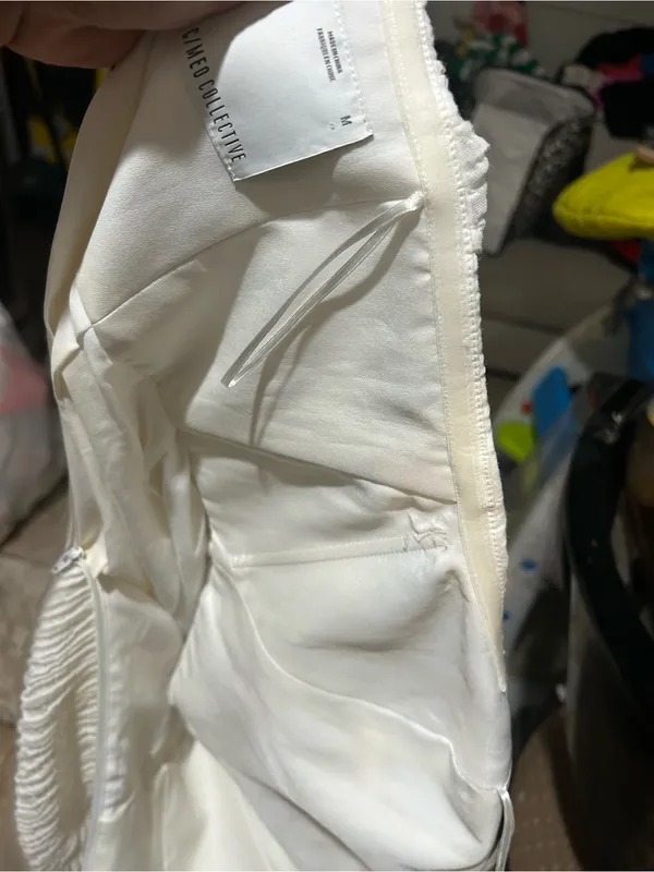 C/MEO Collective White Strapless Ruched Midi Dress - Image 10