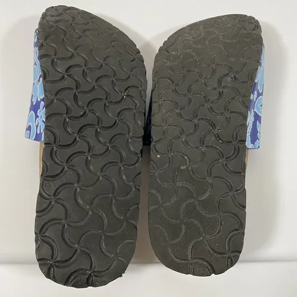 Birkis by Birkenstock Slide Sandals Blue Flower‎ Womens Size 38 Narrow W7 - Image 12