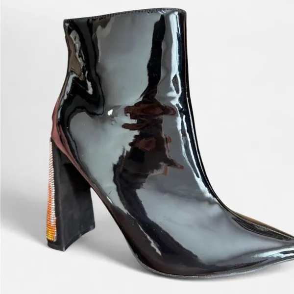 Flame rhinestone ankle boots Black Size 7.5 - Image 10
