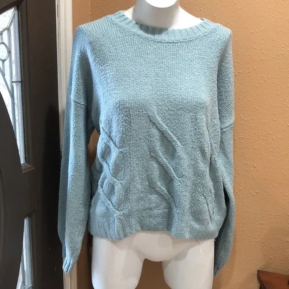 Hollister light blue pullover knit sweater - Image 3