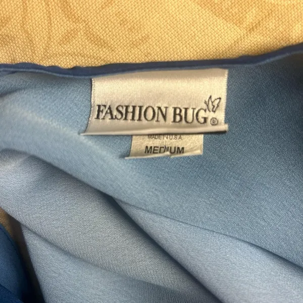 Fashion Bug Vintage Y2K Blue Ombre Cowl Neck Sleeveless Blouse Made in USA size M - Image 4