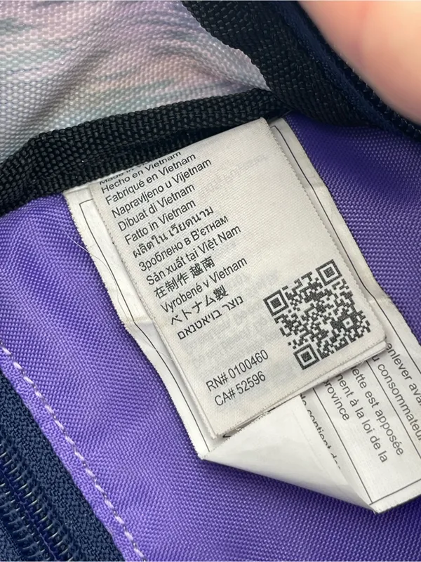 KAVU Mini Rope Sling Bag 5 Zipper Compartments Blue Purple 100% Cotton 9x16 In - Image 7