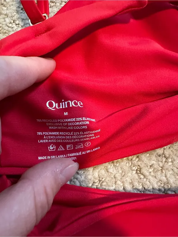 NWT Quince knotted high leg bikini set cherry red - Image 5