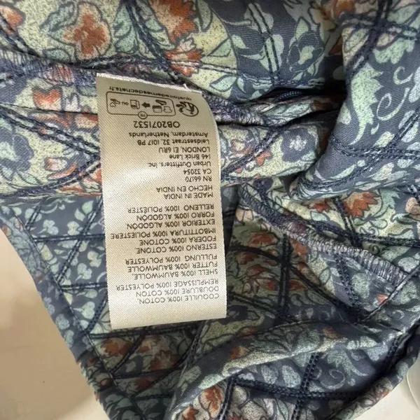 Free people Mini Quilted Blue Floral Skirt(Size 10) - Image 7