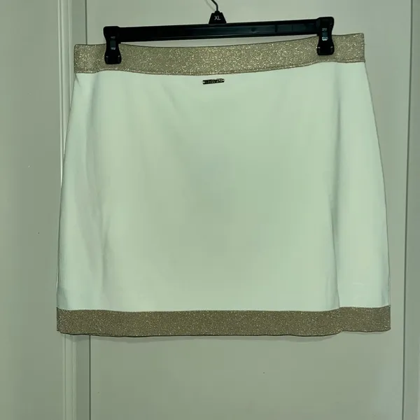 Michael Kors Cream and Gold Mini Skirt - Image 2