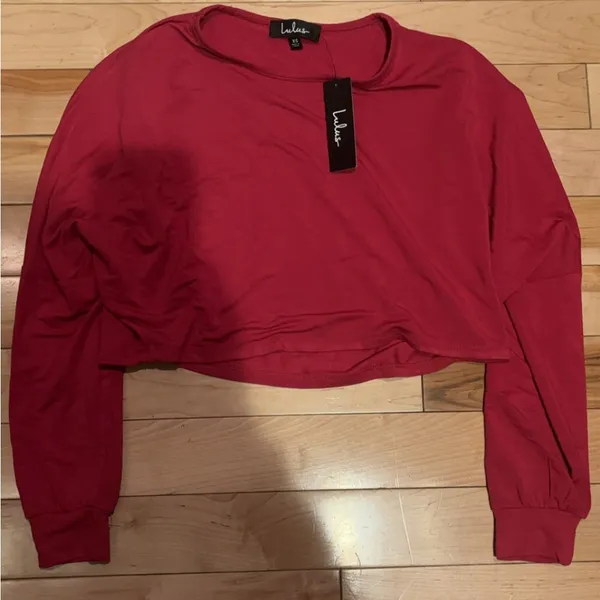 Lulu’S Look At Me Now Red Dolman Sleeve Crop Top - Image 3