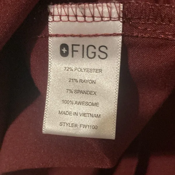 Figs Technical Collection Wine Color Women’s Size XS 3 Pockets - Image 9