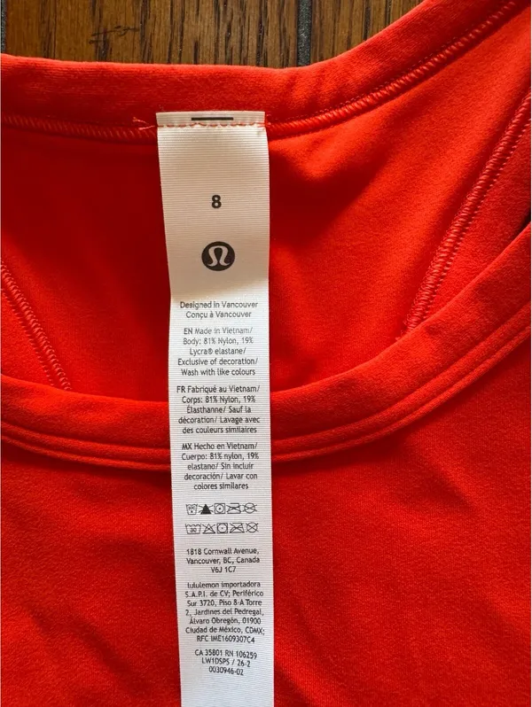 Lululemon Align Waist-Length Racerback Tank Cherry Ember Size 8 NWT - Image 3