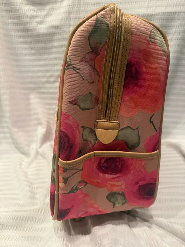 Caroline Hill NEW W TAGS Gi Gi. Hill pink floral spinner wheeled rolling carry on weekender bag - Image 7