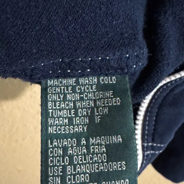 VINTAGE Lauren Ralph Lauren Dark Blue Hoodie - Image 4