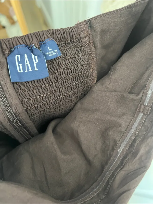 GAP Poplin Strapless Drop Waist Midi to Maxi Dress in Terra Brown Large $118 - Image 7