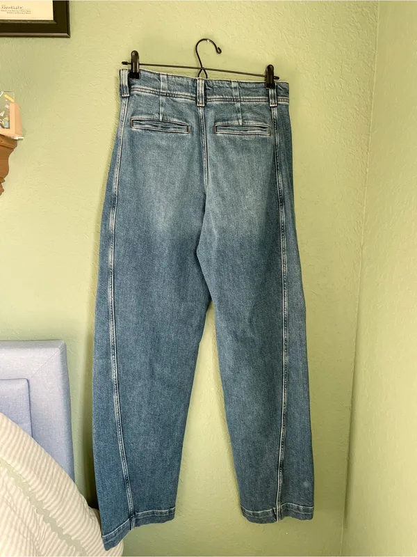 Madewell Tapered Denim Trousers Size 27 Calvert Wash Comfort Stretch High Rise - Image 10