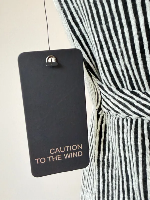 Caution to the Wind Striped Wrap Midi Dress - Image 4