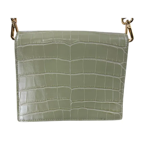 JW Pei Mini Flap Green Croc Faux Leather Vegan Crossbody Strap Bag Handbag OS - Image 3