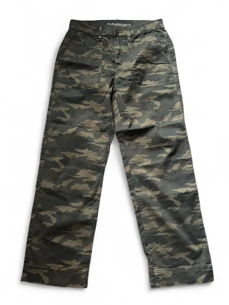 American Eagle AE Ex-boyfriend Camo Casual Pants Green Utility Women’s Sz Small - Image 6