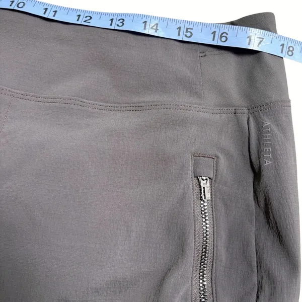 Athleta Womens Brooklyn Pants 16 Taupe Utility Travel Zip Pocket Stretch‎ SP24 - Image 11