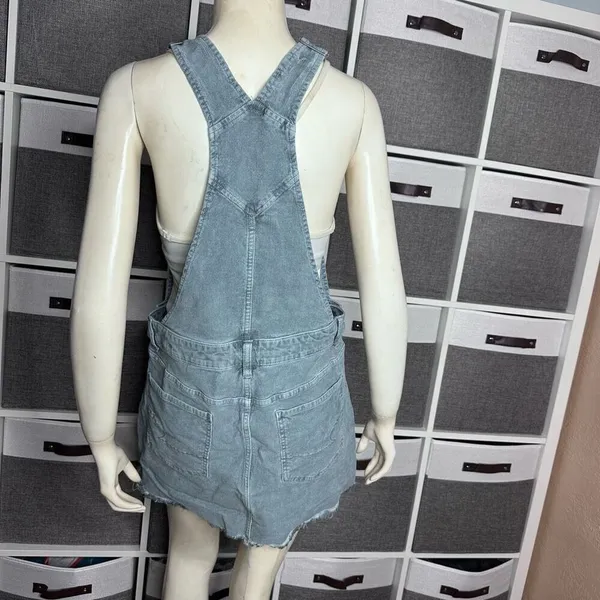 American Eagle Outfitters Corduroy Raw Hem Overall Dress In Jade Size Medium - Image 4