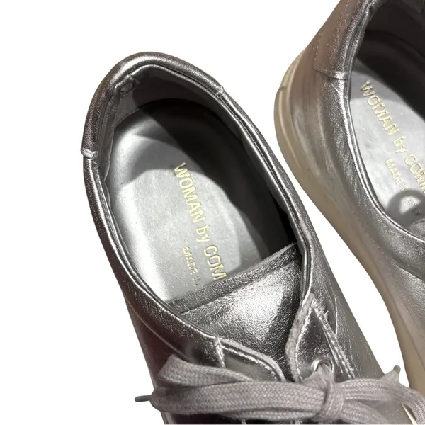 WOMAN by COMMON PROJECTS Achilles Retro Leather Low Top Sneakers Silver Size 38 - Image 10