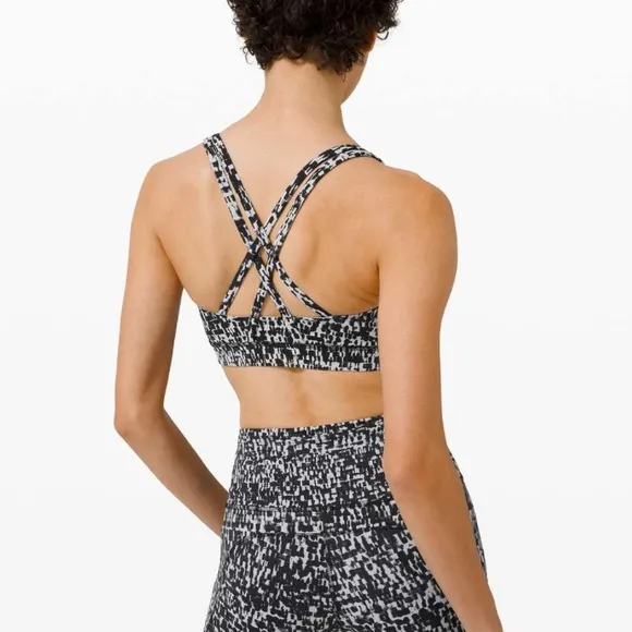 LULULEMON Energy Bra‎ In Urban Block Ice Grey Black Size 8 - Image 2