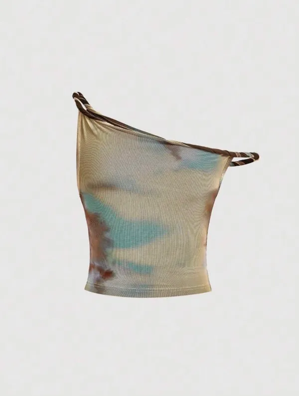 Asymmetrical Neck Top Shein - Image 2