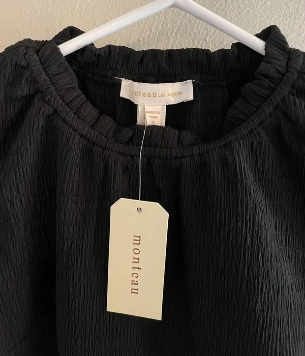 Monteau Black Short Sleeve Blouse NWT - Image 5