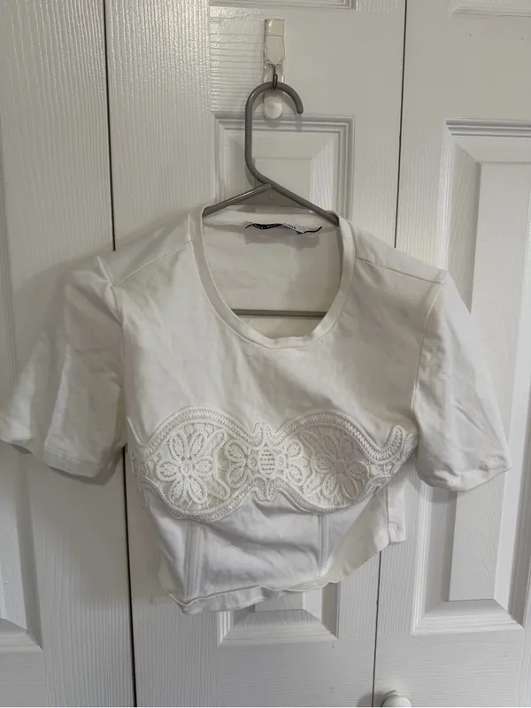 Self-Portrait Corset Crop Top White Size 2 - Image 2