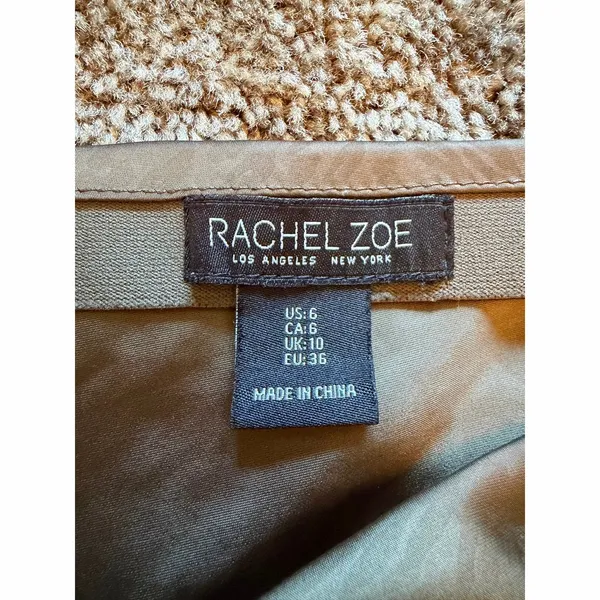 Rachel Zoe Liquid Satin Animal Print Jacquard Midi Slip Skirt Neutral Bronze - Image 4