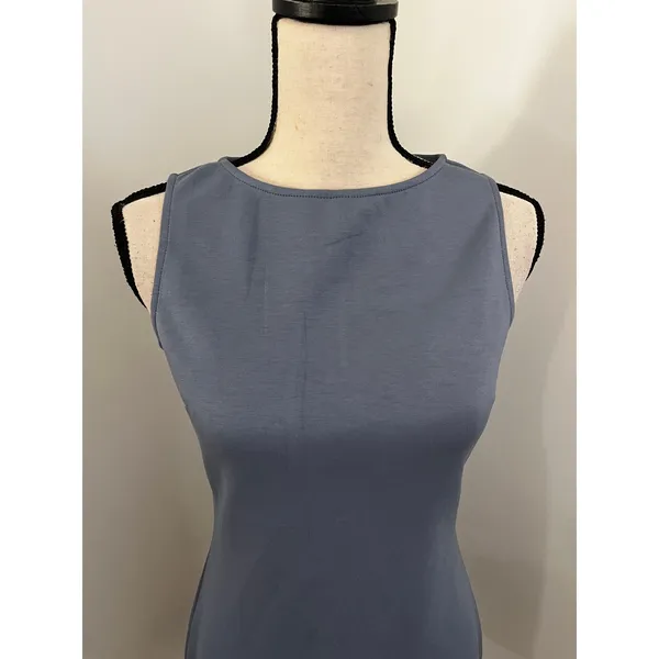 Sleeveless Blue Sheath Dress sz Small NEW Minimalist Office Chic Business Casual - Image 3