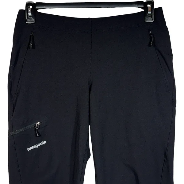 Patagonia Womens Medium Simple Guide Pants Softshell Zip Pockets Pull-On Black - Image 2