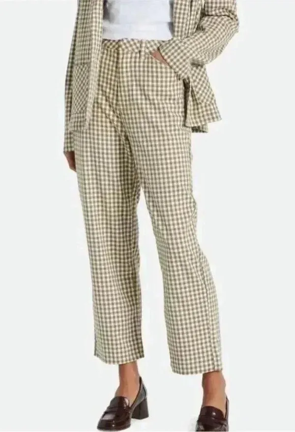 NWT Brixton Thurston Pants Twig/White Cap Super High Waist Straight Leg 27 W 26L - Image 3