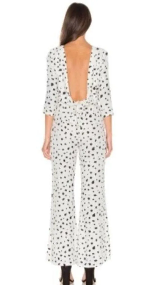 Wildfox Solid Confetti Jumpsuit Vanilla Latte New Small - Image 10