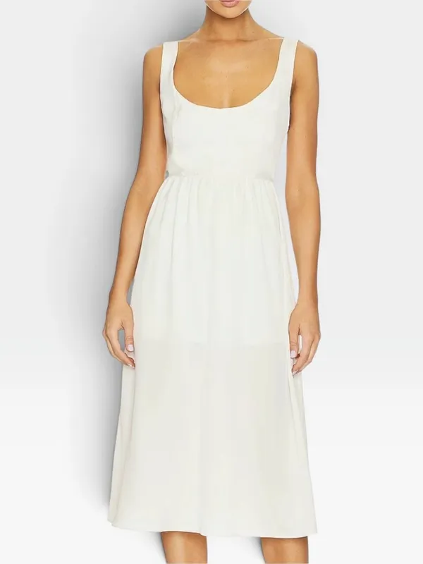 WeWoreWhat Corset Midi Dress Whisper White Sleeveless Size Small NWT - Image 2