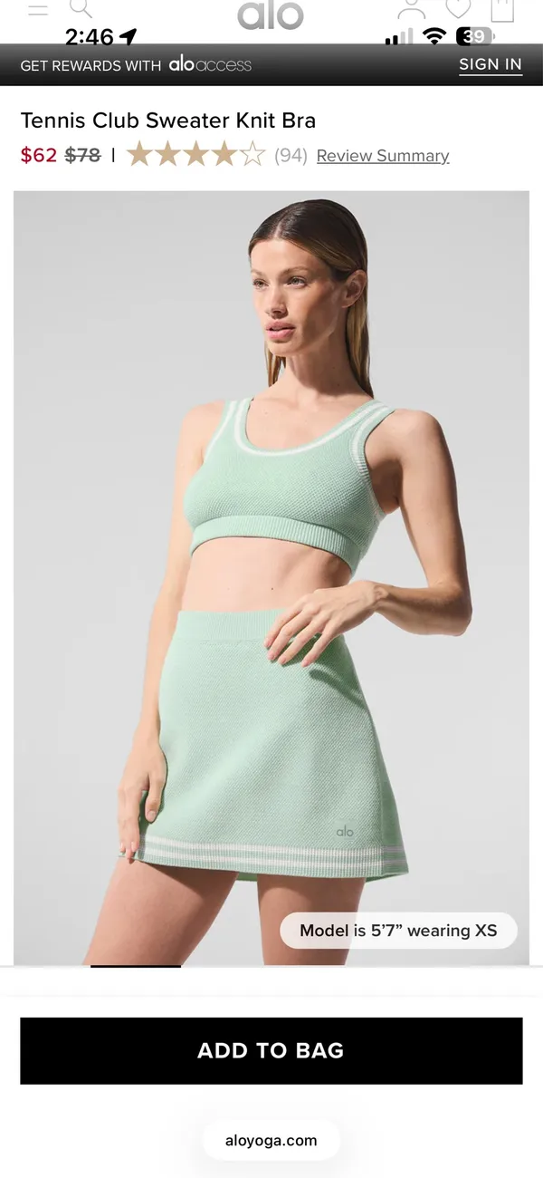 Alo Sweater all bra and skort - Image 3