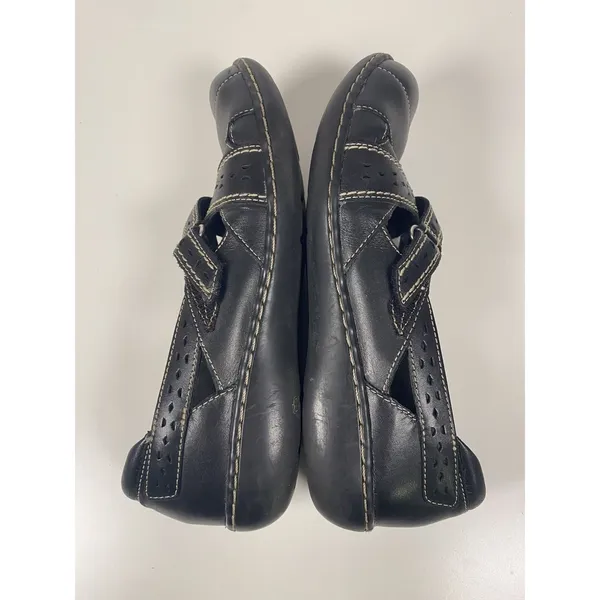 Clarks Ashland Spin Q Womens Size 8.5M Black Tan Leather Loafer Mary‎ Jane Shoes - Image 5
