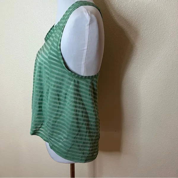Zyia Active green striped flowy tank top MEDIUM - Image 3