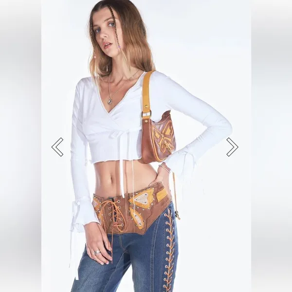 dELiA*s by Dolls Kill Pretty Fly Wrap Front Crop Top - Image 8