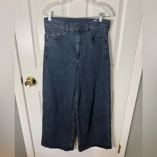 Rag & Bone Serena High Waist Rhinestone Wide Leg Jeans 29 - Image 2