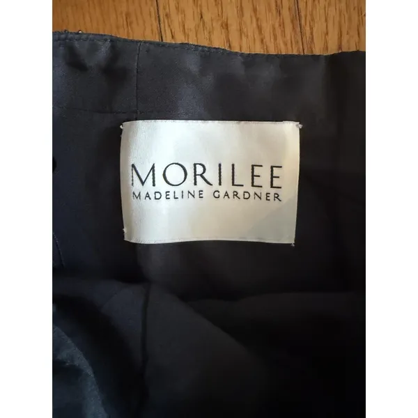 Morilee Dress Set Womens 12 Black Beaded Halter Crop Top Long Skirt Formal Prom - Image 3