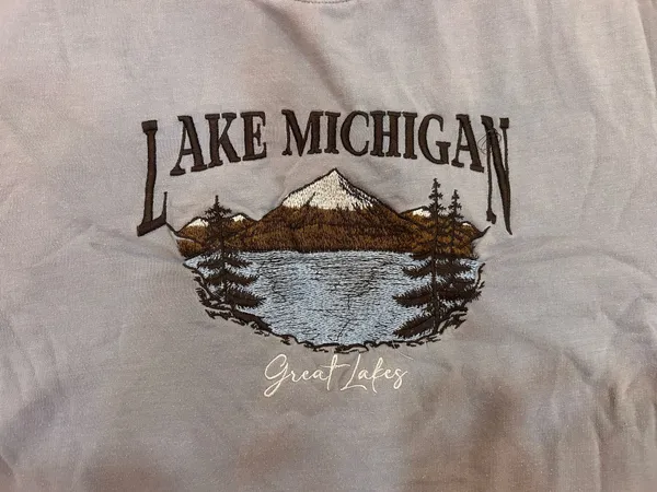 Blue Lake Michigan Full Tilt Embroidered Crewneck Sweatshirt - Image 5
